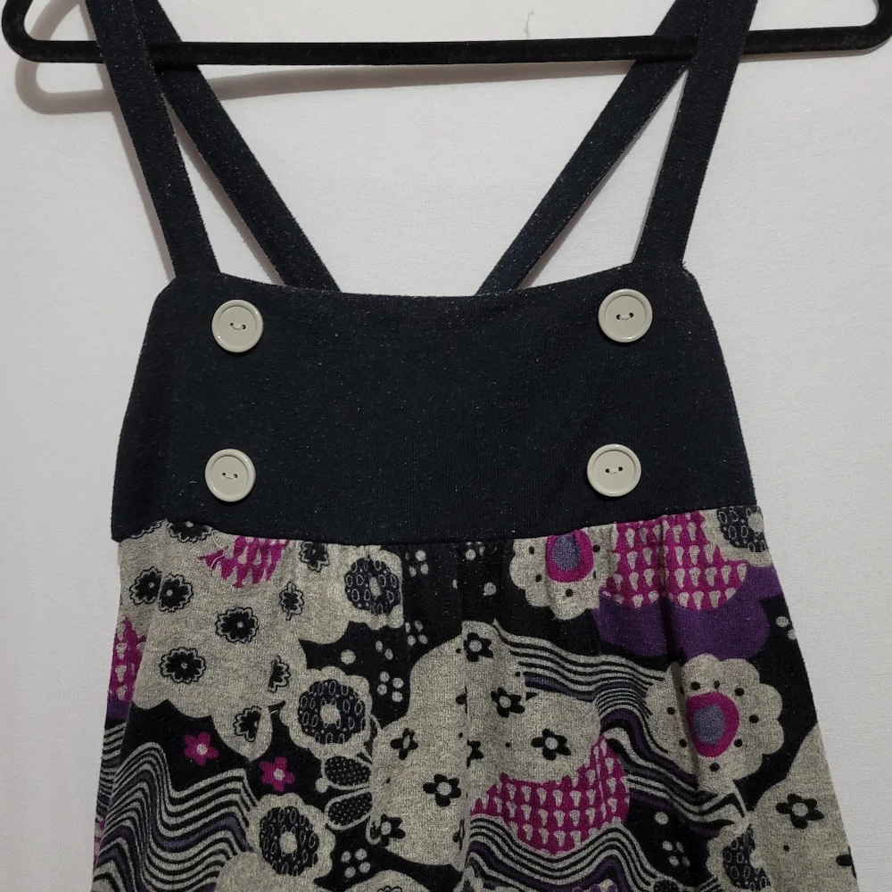 sweater tank top y2k chucky tank top gray flower with large button - Picture 9 of 10